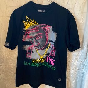 Vintage Offbeat mens black T-shirt Tupac Shakur Remain 1996 Acknowledged